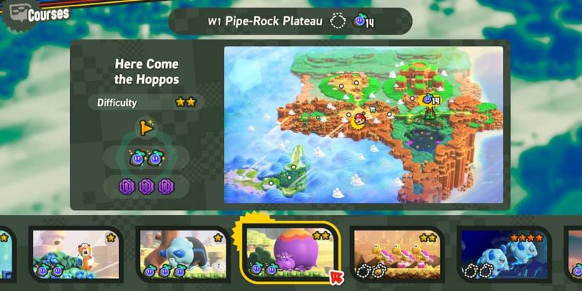 visiting courses menu to fast travel