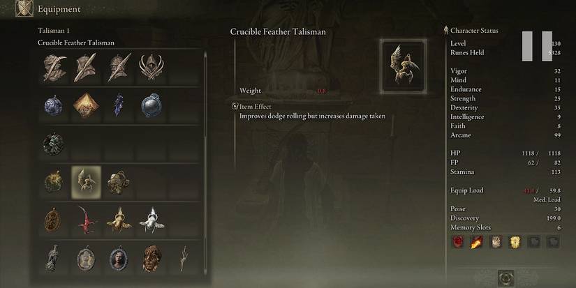 crucible feather effect in elden ring