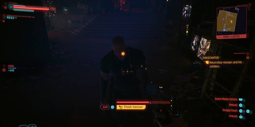 hansen defeated and on his knees