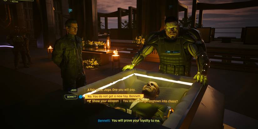 bennett and jago at hansen's funeral