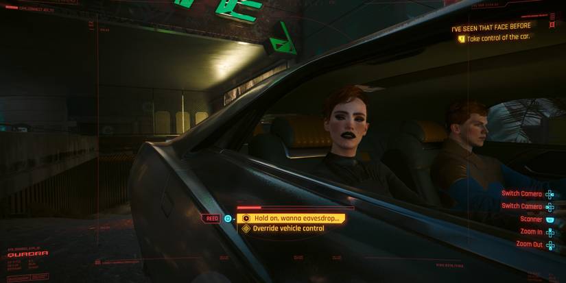 aurore and aymeric in their car, override vehicle or eavesdrop