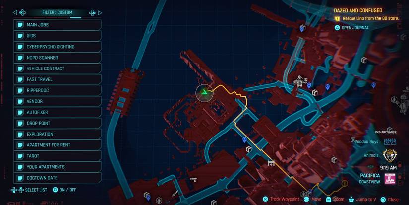 rollercoaster location on a map