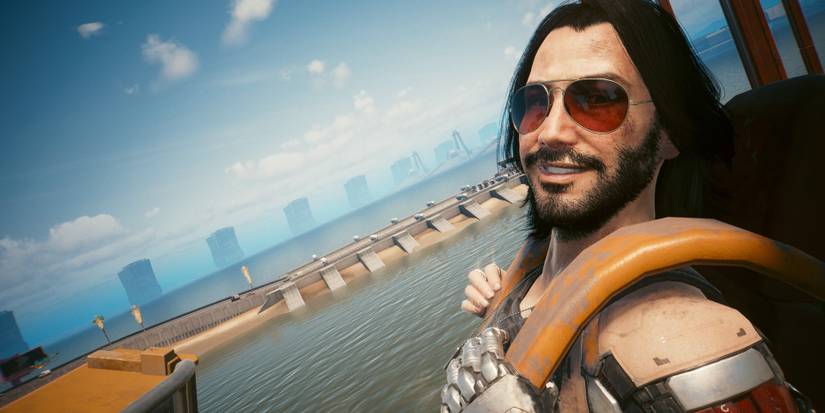 johnny silverhand riding a rollercoaster