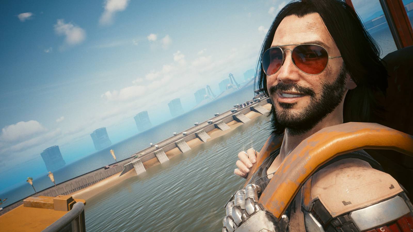 johnny silverhand riding a rollercoaster