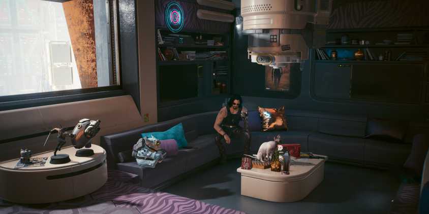 johnny silverhand inside v's apartment