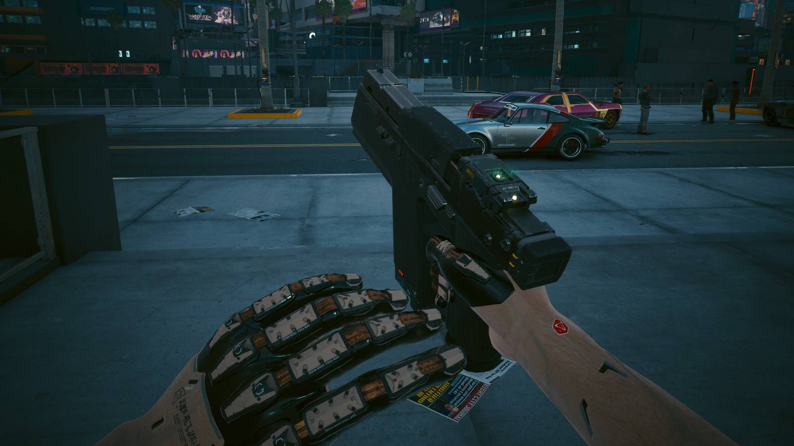 V aiming pariah, solomon reed's gun in night city