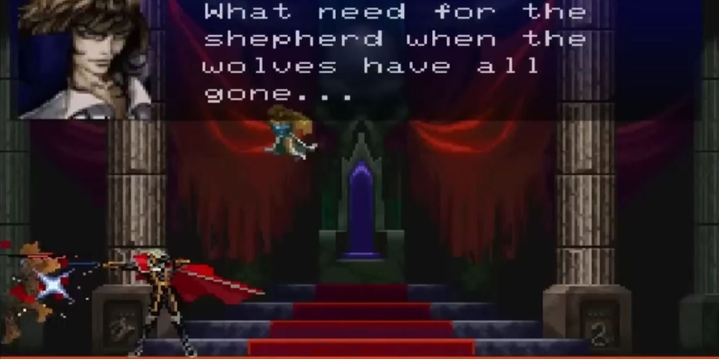 A dark throne room in Castlevania: Symphony of the Night