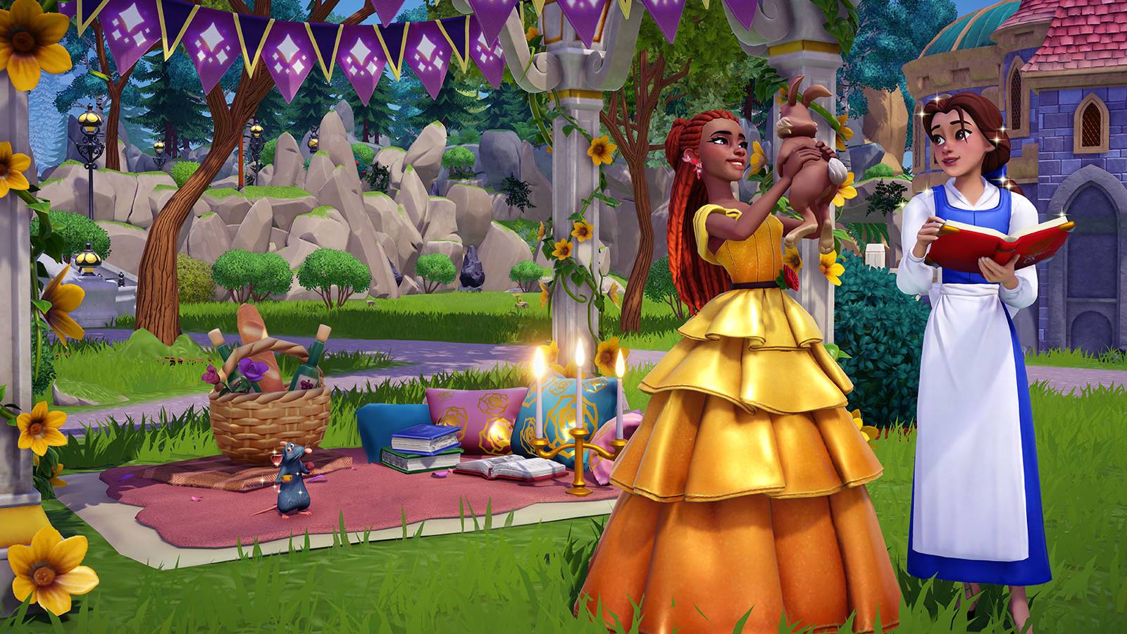 Spending time with villagers in Disney Dreamlight Valley.