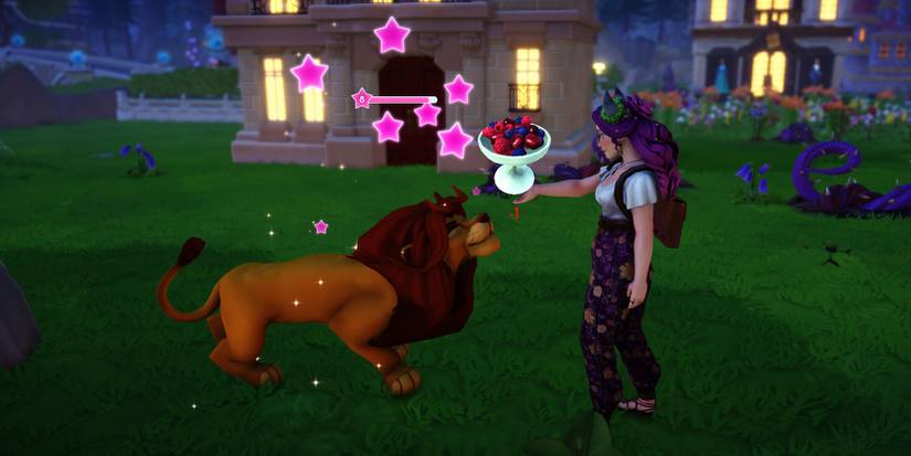 Giving a villager his daily favorite gift in Disney Dreamlight Valley.