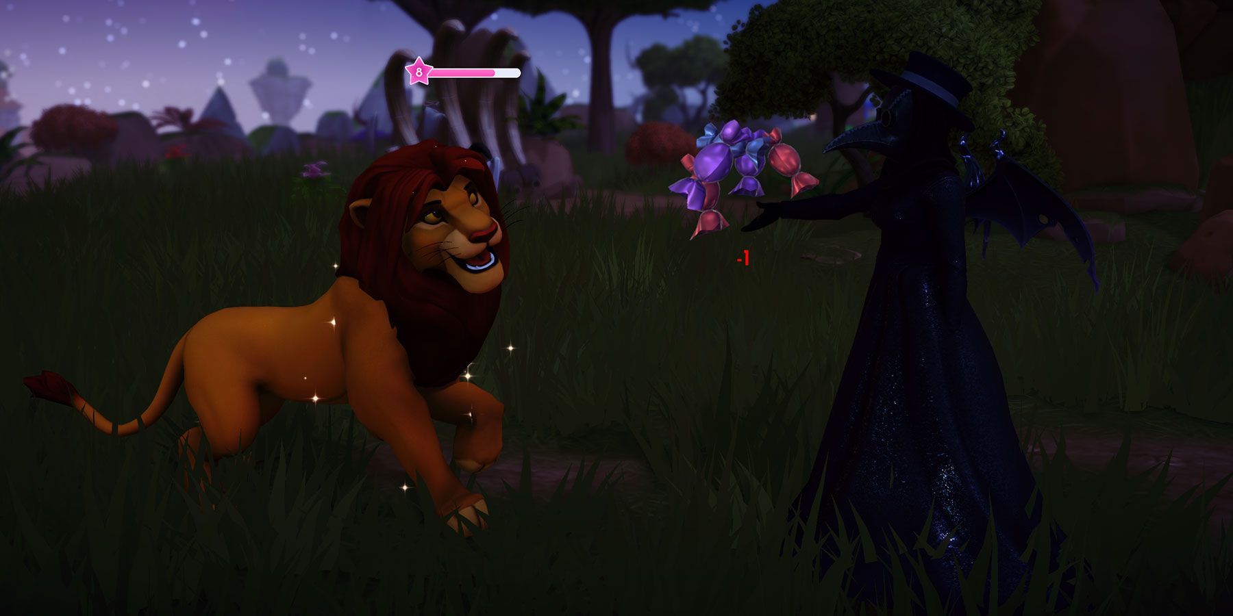 Gifting Candy to a villager in Disney Dreamlight Valley.