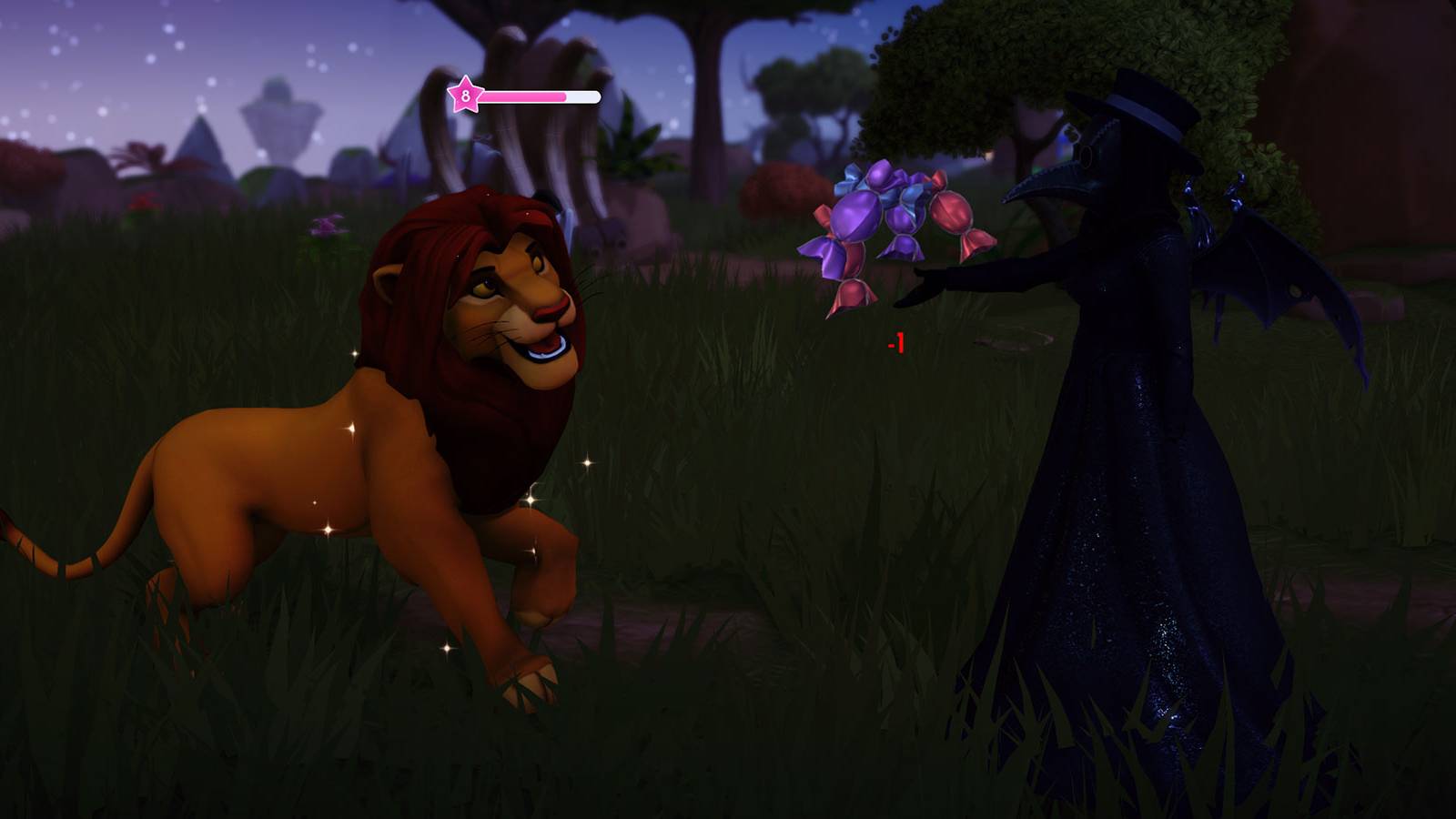 Gifting Candy to a villager in Disney Dreamlight Valley.