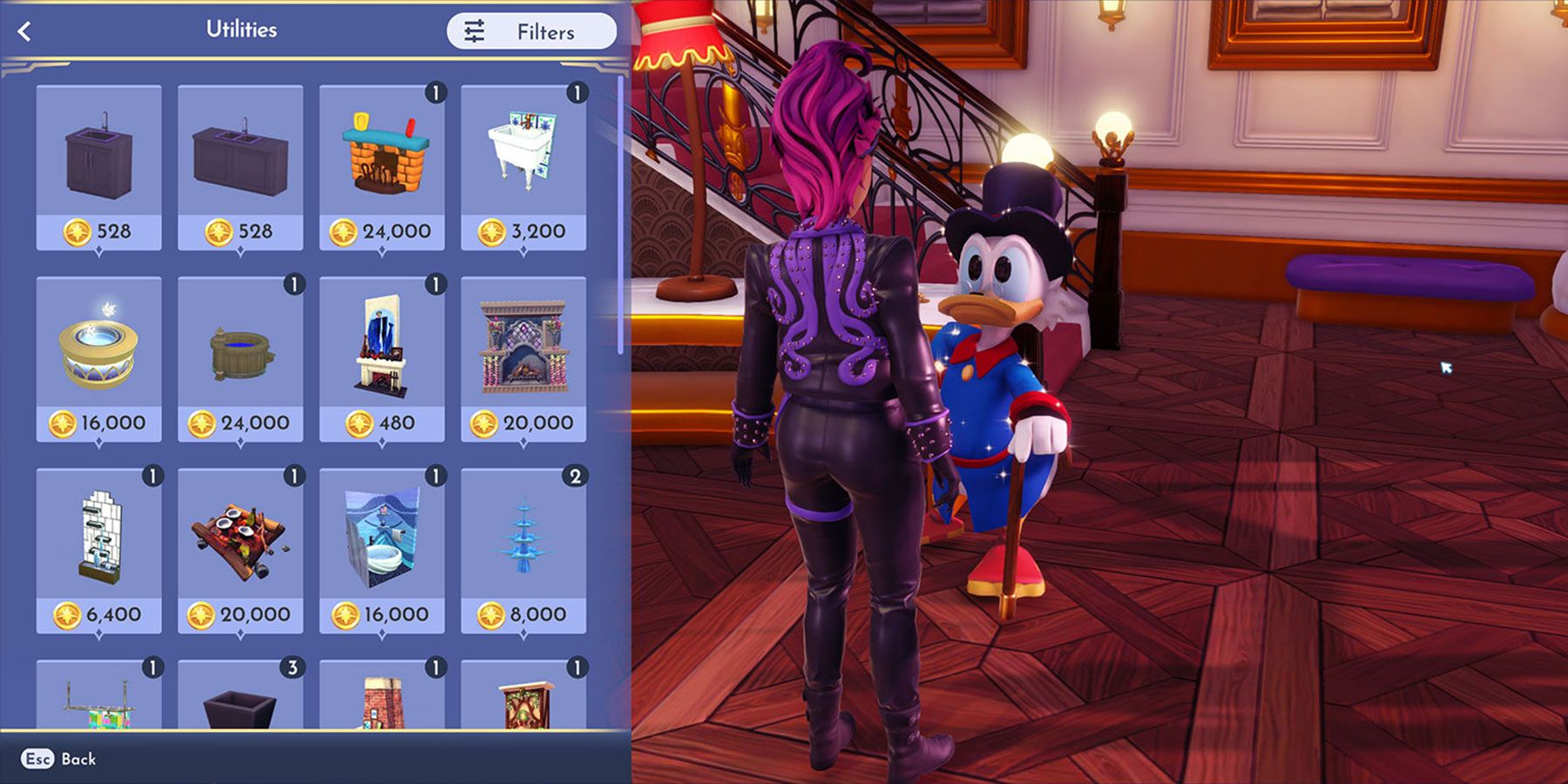 Ordering from Scrooge in Disney Dreamlight Valley