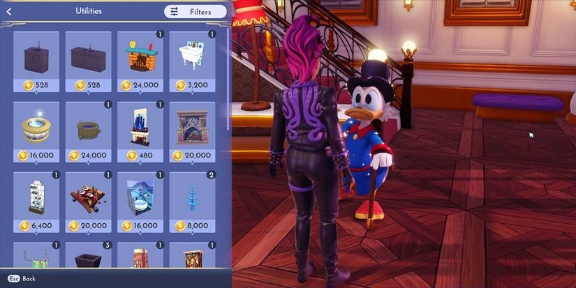 Ordering from Scrooge in Disney Dreamlight Valley