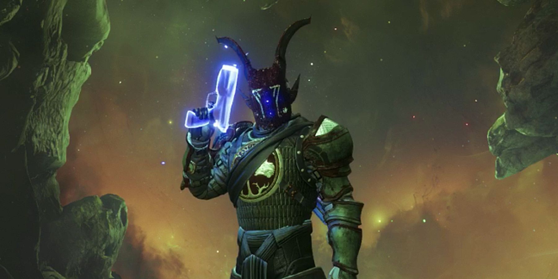 Destiny 2 Emote Ready For Anything Titan wearing Mask of the Quiet One Exotic Helmet