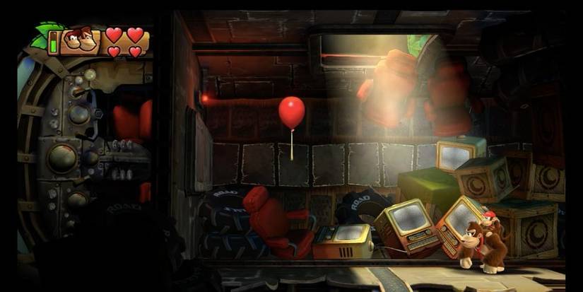 Gameplay screenshot from Donkey Kong Country Tropical Freeze featuring Diddy Kong 