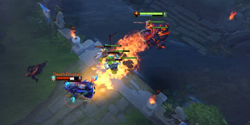 Dragon Knight nukes enemies with Breathe Fire