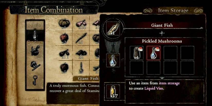 A player combining items in Dragon's Dogma