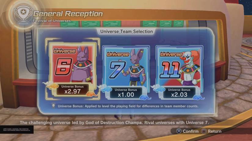 Dragonball Xenoverse 2_Festival of Universes_Team Selection