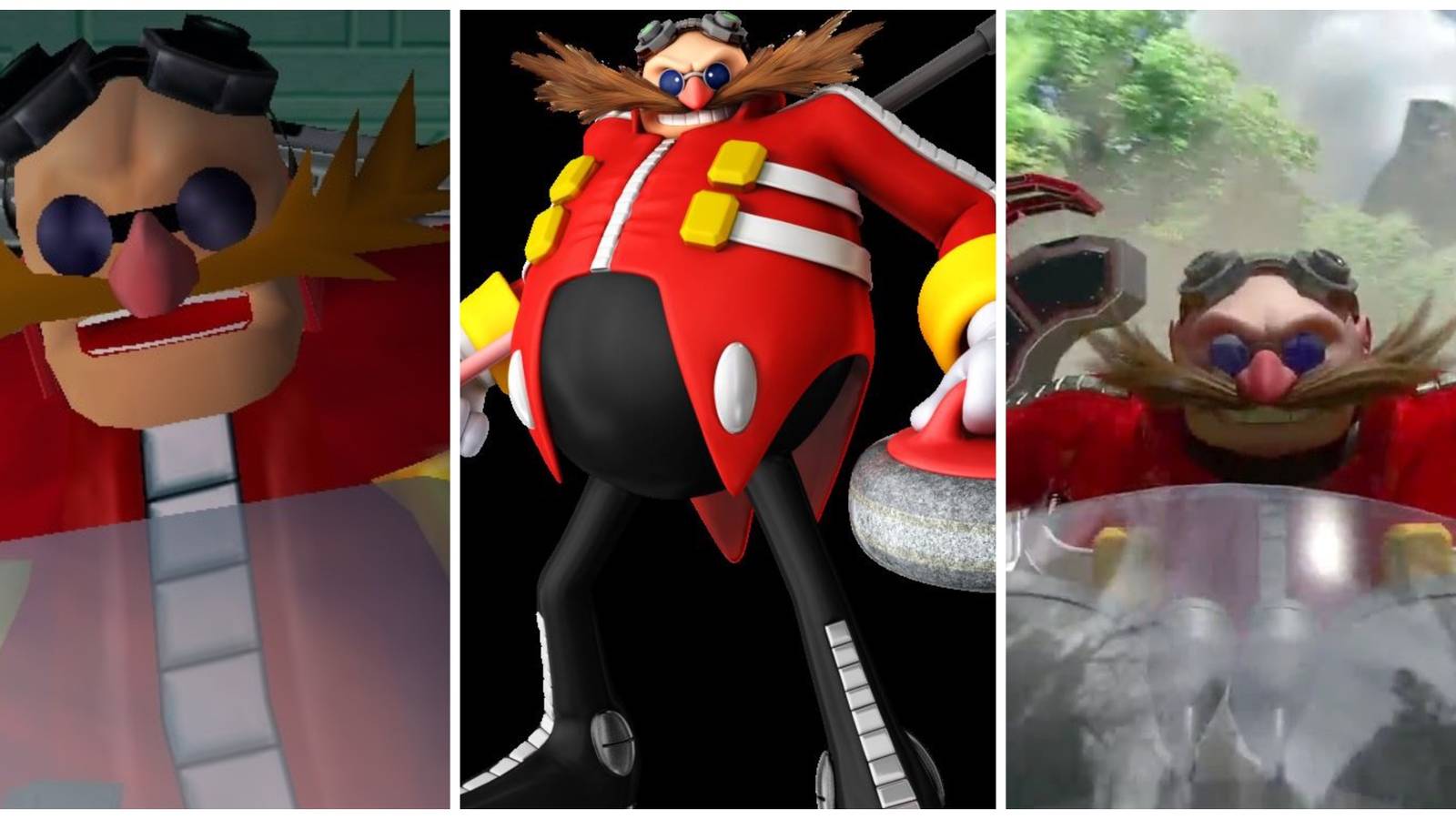 Eggman as a playable character in sonic adventure 2, olympics series and racing series
