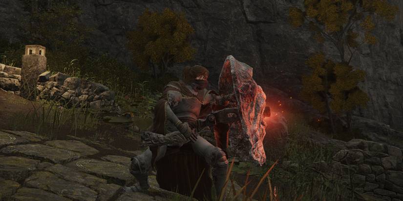 Elden Ring Player Using One-Eyed Shield Weapon Special Attack