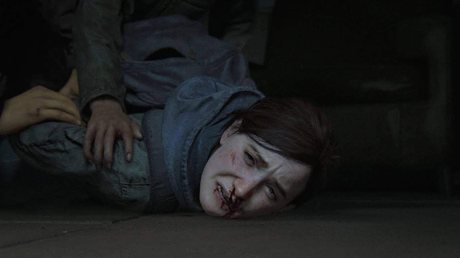 Ellie looking devastated in The Last of Us Part II