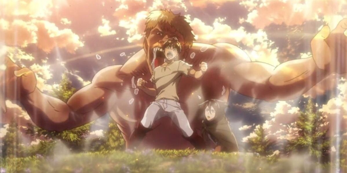 Eren summoning a Titan with a punch in Attack on Titan