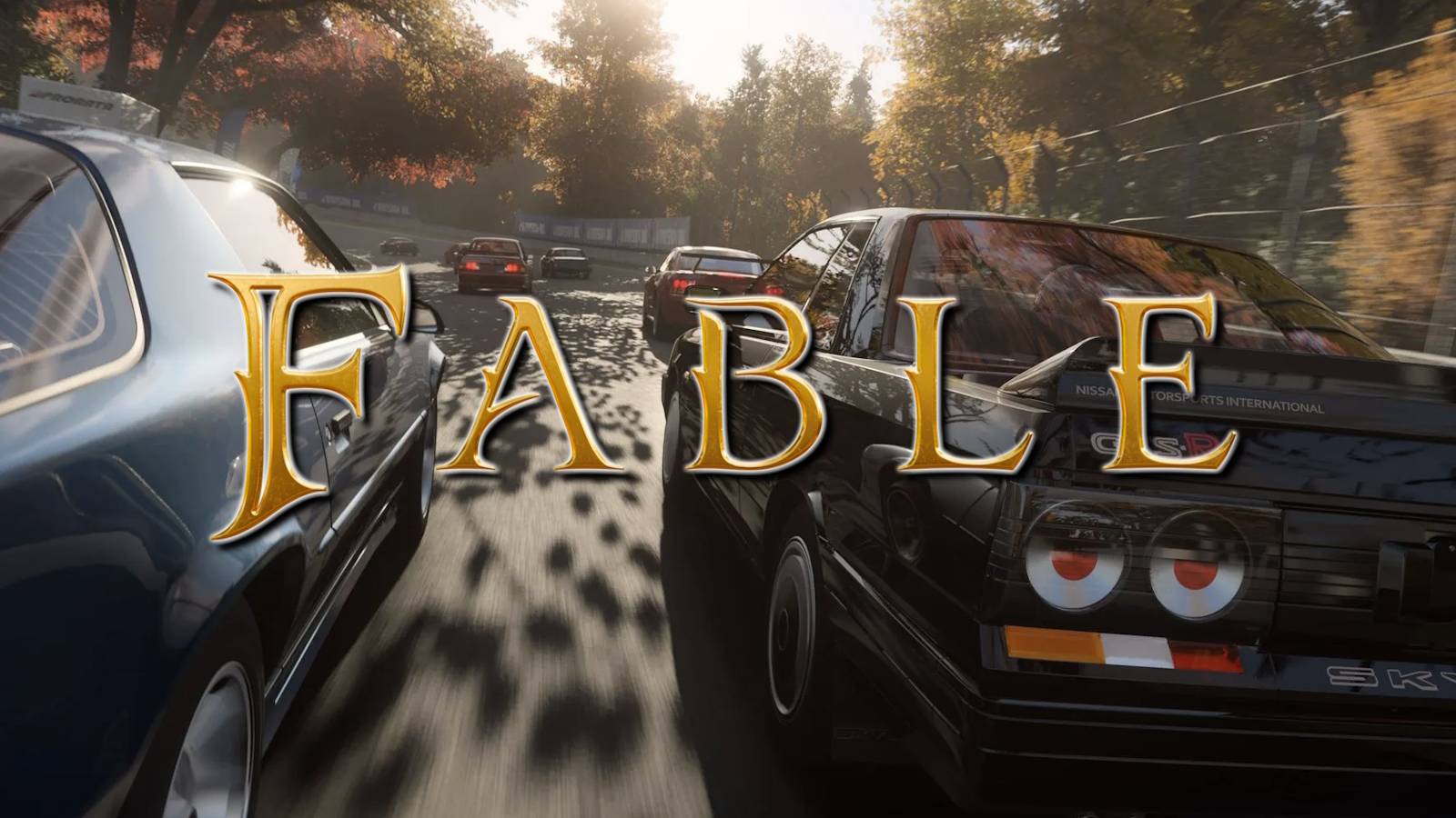 Fable logo over Forza Motorsport screenshot