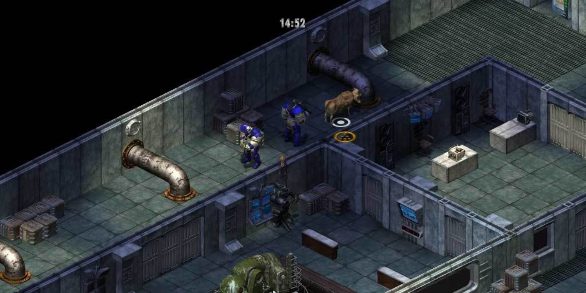 A player in a building in Fallout Tactics: Brotherhood of Steel
