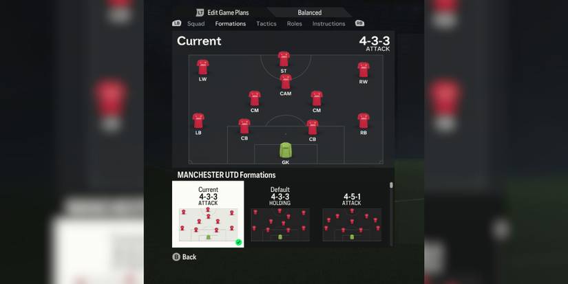 The Best Attack Formation for Manchester United in EA Sports FC 24 