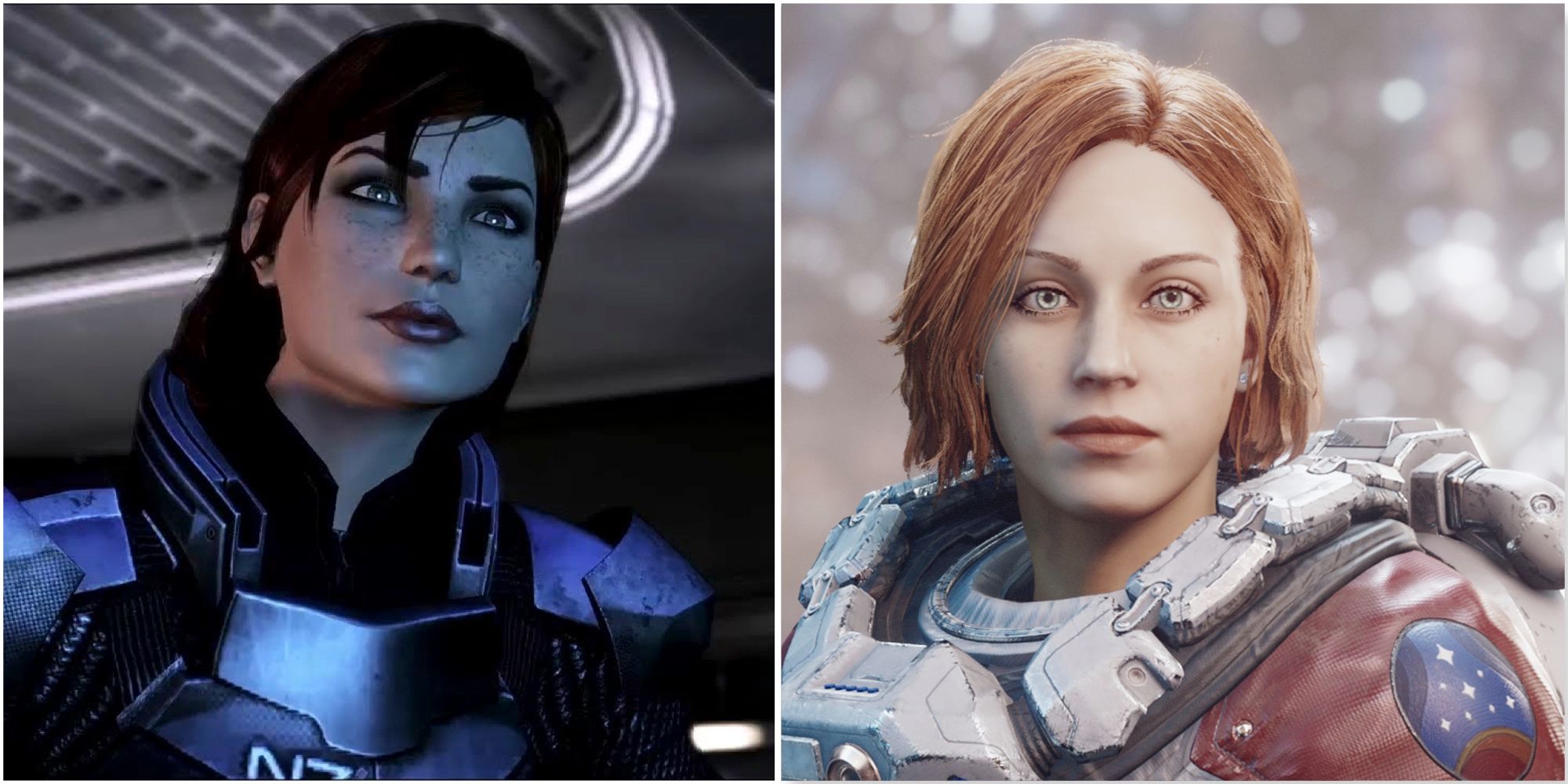 Shepard feminina em Mass Effect e sua personagem em Starfield