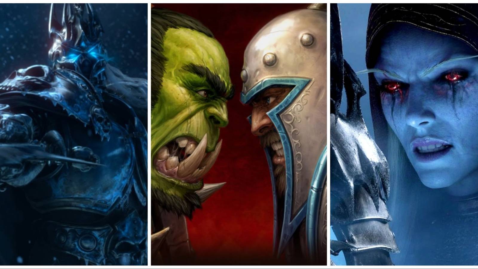 Arthas as the Lich King, an Orc and a Human staredown, Sylvanas Windrunner