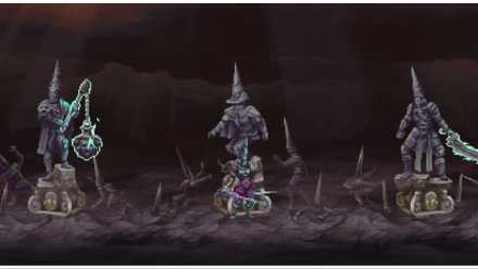 The Penitent One deciding which weapon to wield Blasphemous 2