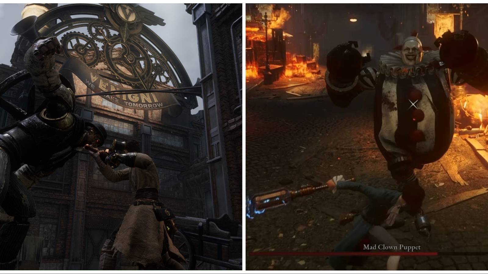 P battling a Puppet Brute and the Mad Clown Puppet