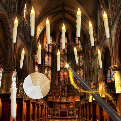 Eueasy Floating Candles with Wand Remote