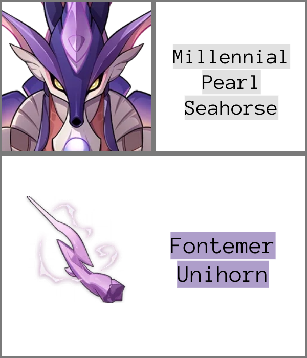 Fontemer Unihorn Millennial Pearl Seahorse