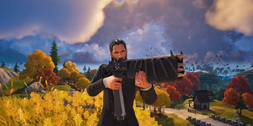 john wick using the wood stake shotgun