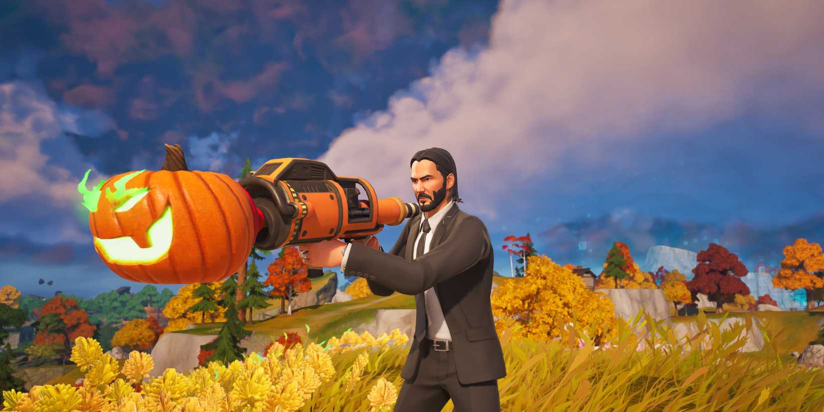 john wick firing the pumpkin launcher