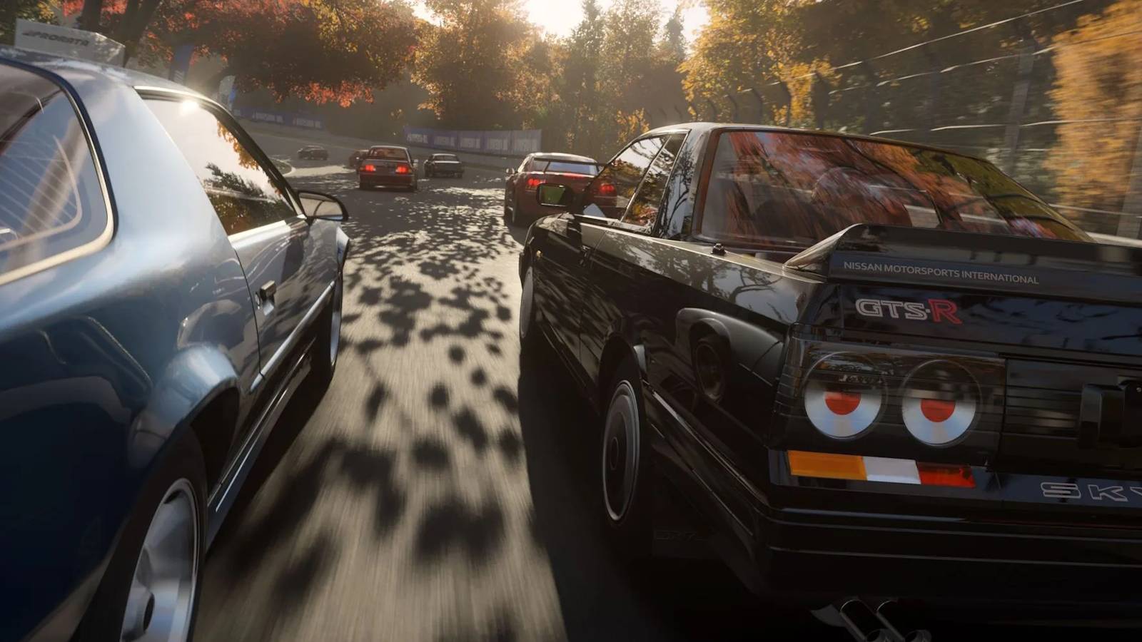 Forza Motorsport promo picture of a race in the Fall