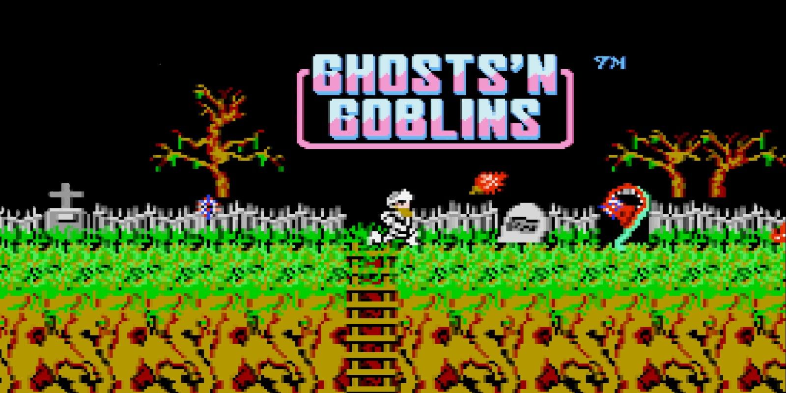 screenshot of ghosts 'n goblins for the NES