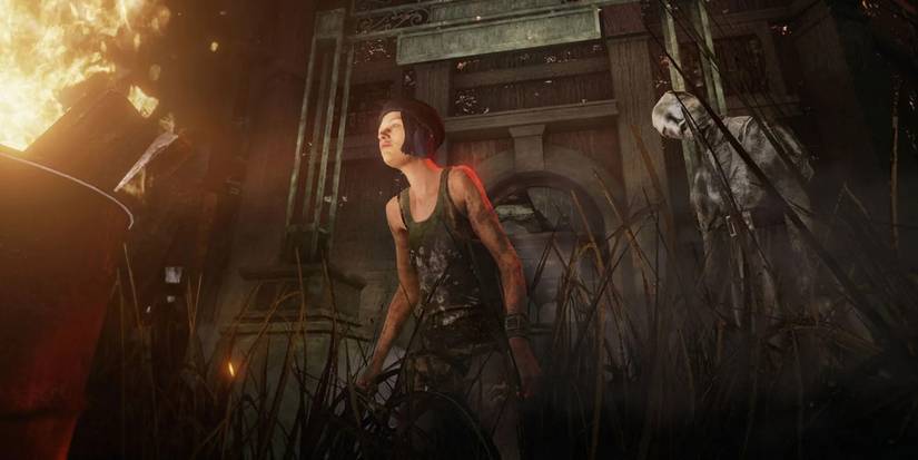 A survivor hiding from an advancing killer