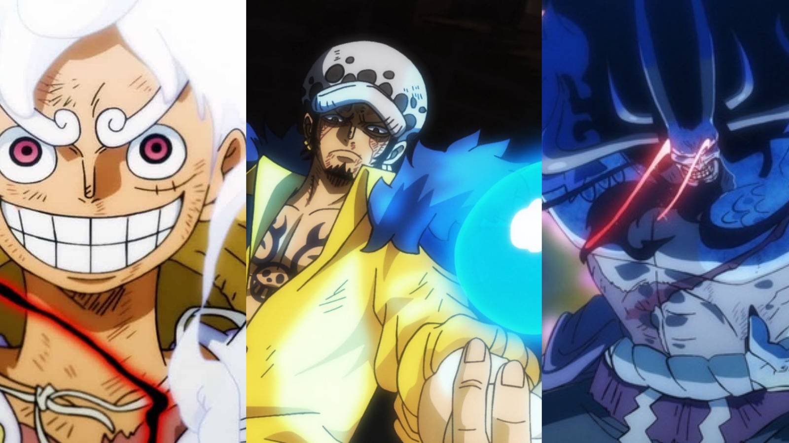 Gear 5 Luffy trafalgar law kaido devil fruit one piece