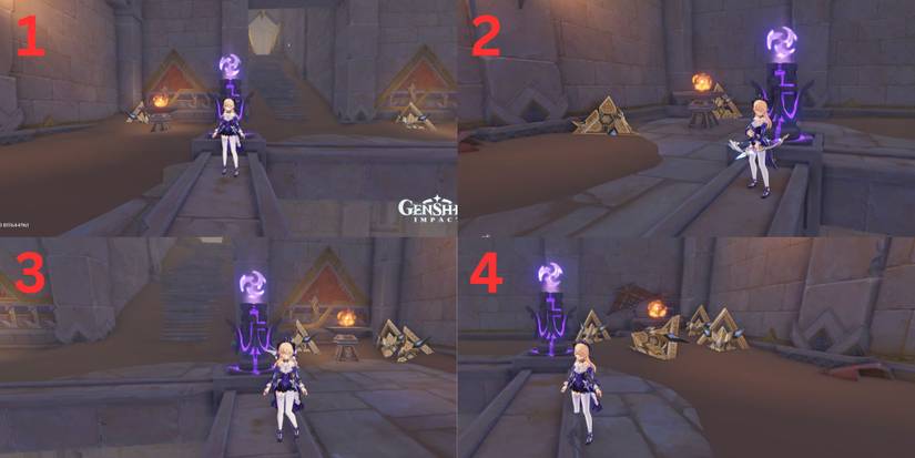 Genshin Impact Dune of Elusion Electro Totem Puzzle