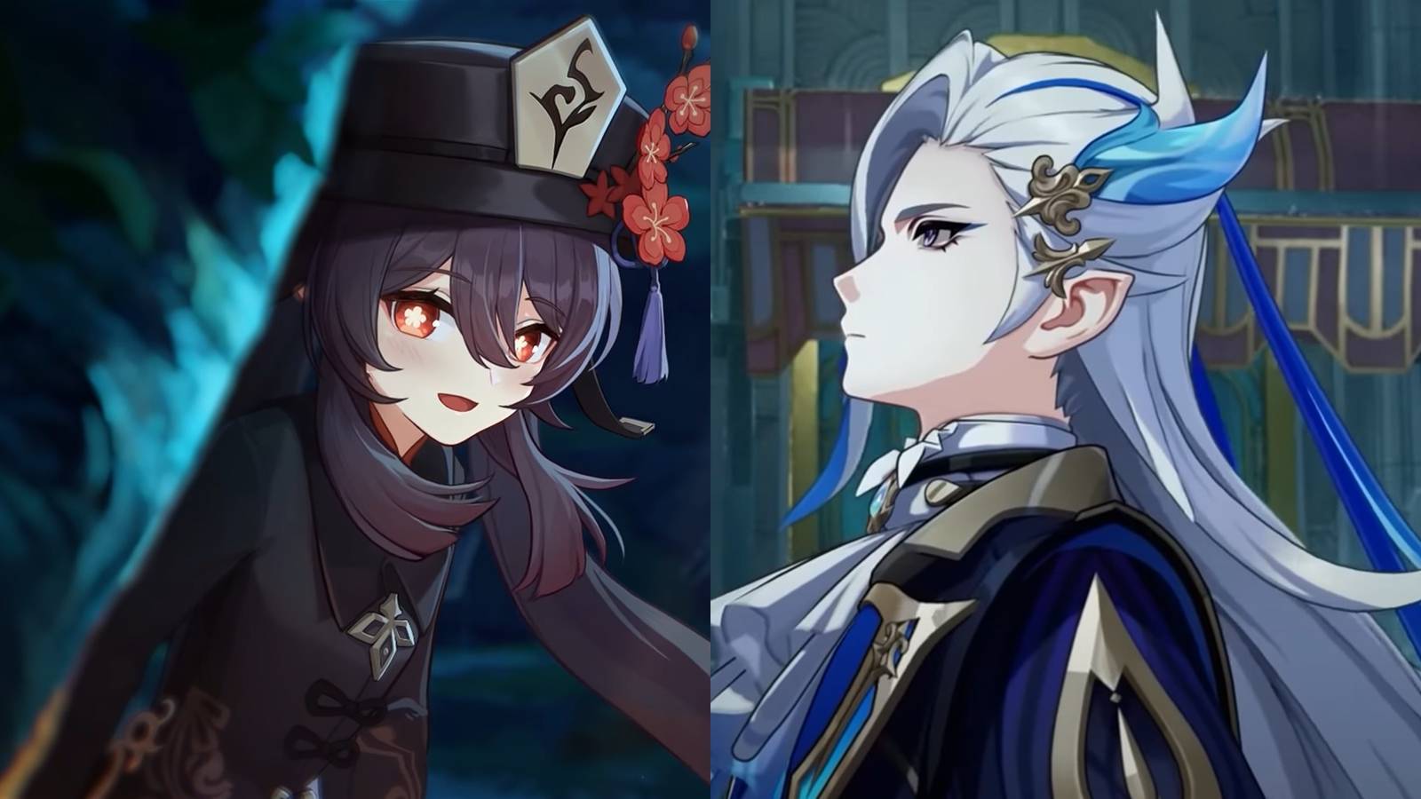 Genshin Impact Neuvillette and Hu Tao