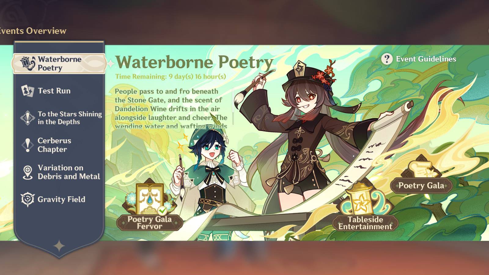 genshin impact waterborne poetry event
