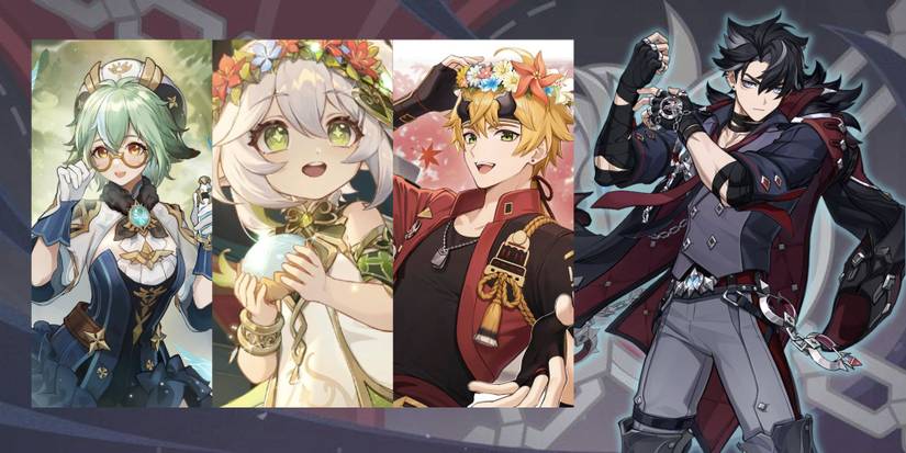 Genshin Impact Wriothesley + Sucrose, Nahida, Thoma