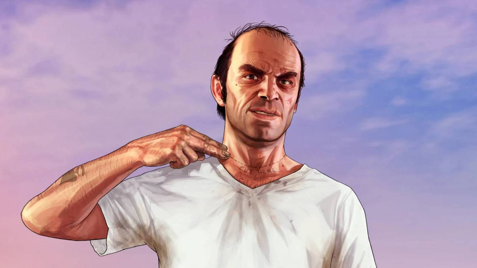Trevor Philips in promo art for Grand Theft Auto 5