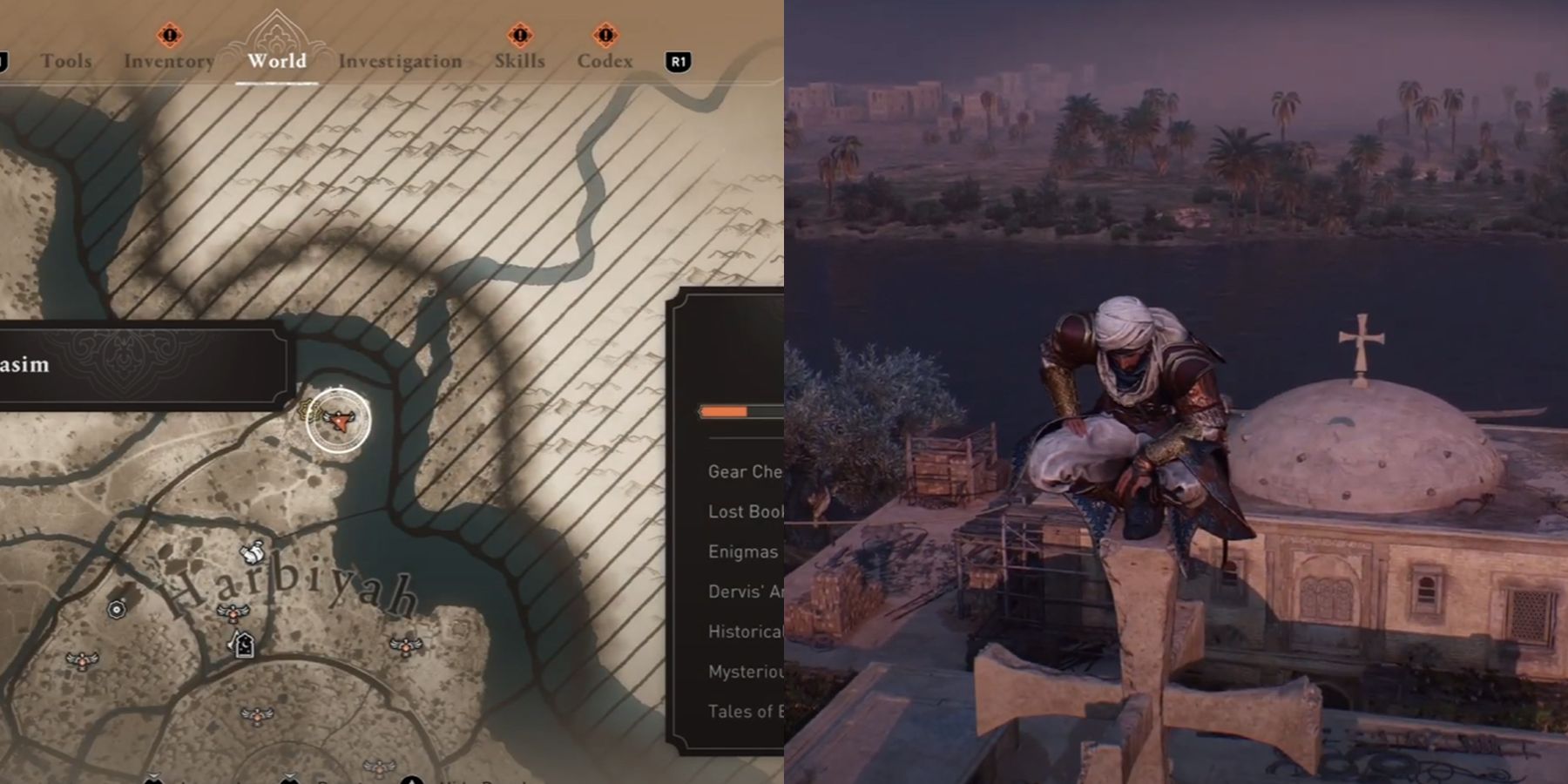 harbiyah nestorian monastery viewpoint assassin creed mirage