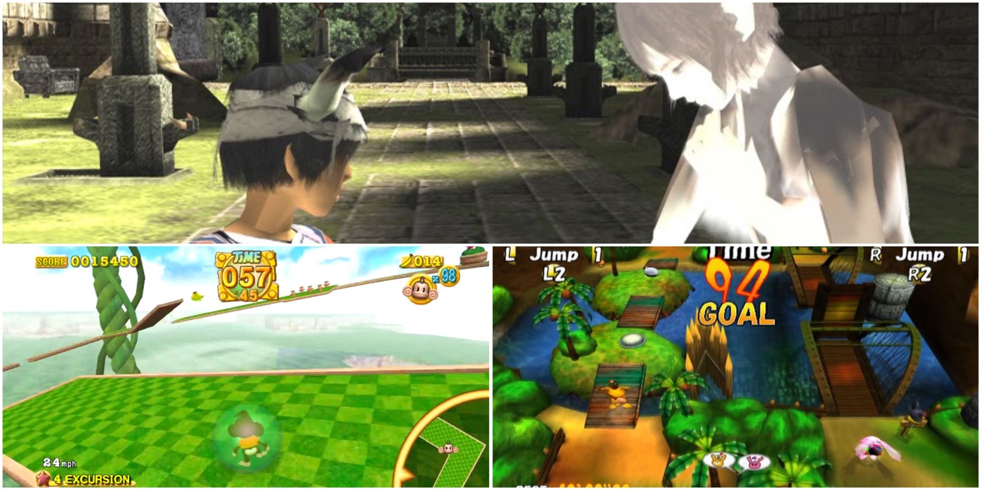 Split image showing different PS2 Puzzle Games.