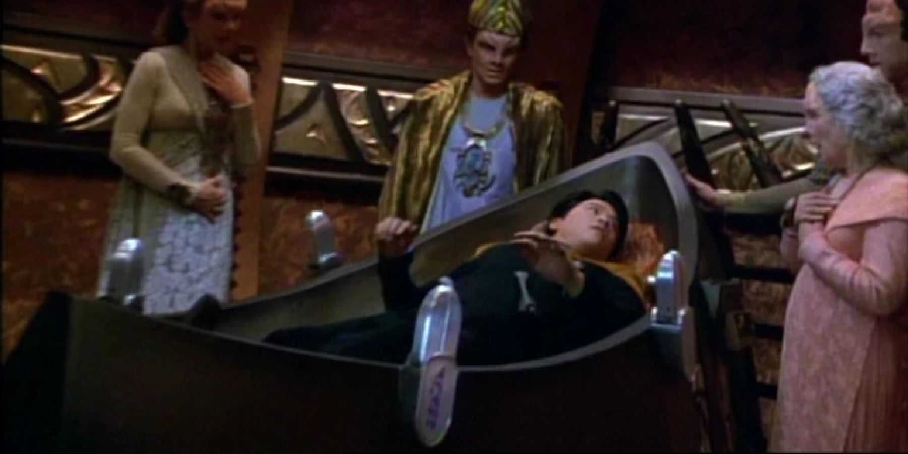 Harry Kim in a coffin from the episode Emanations