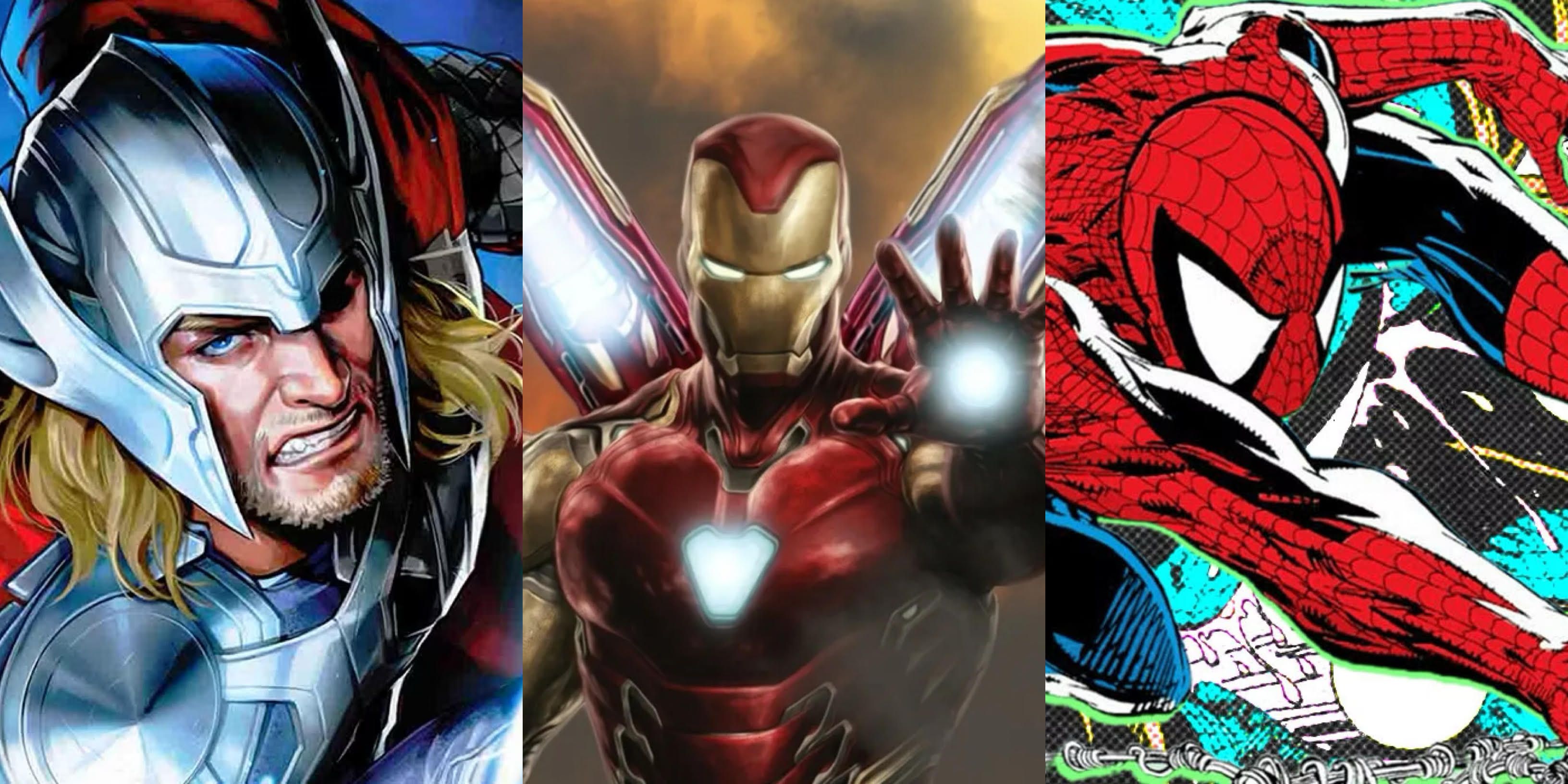 Heroes Who Hate Iron-Man: Thor (left), Iron-Man (middle), Spider-Man (right)